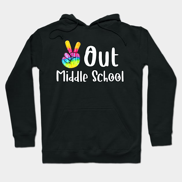 Peace Out Middle School Tie Dye Graduation Class Of 2023 Hoodie by mccloysitarh